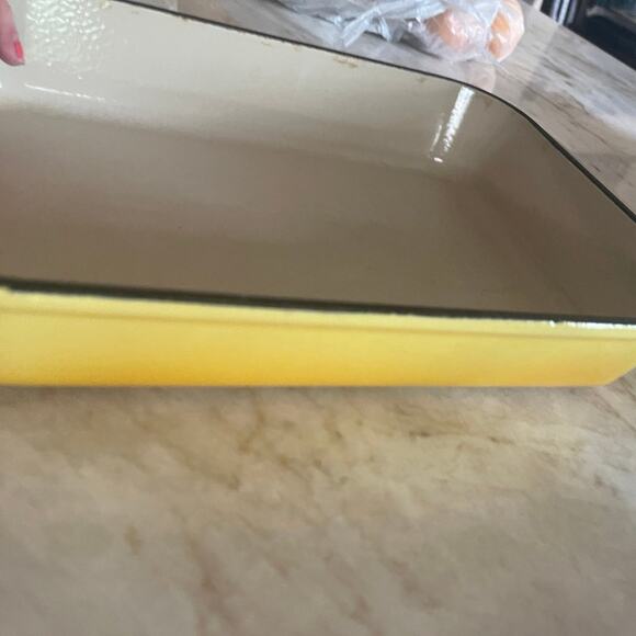 Vintage Le Creuset rectangular baker cast iron yellow 12.5”   ** Rare find - Picture 8 of 14